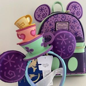 Disney Parks Mad Tea Party Mini Backpack And Ears Loungefly